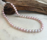 17.5-inch pale pink pearl necklace with S925 sterling silver clasp