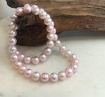 Luxury pale pink pearl necklace with genuine natural pearls