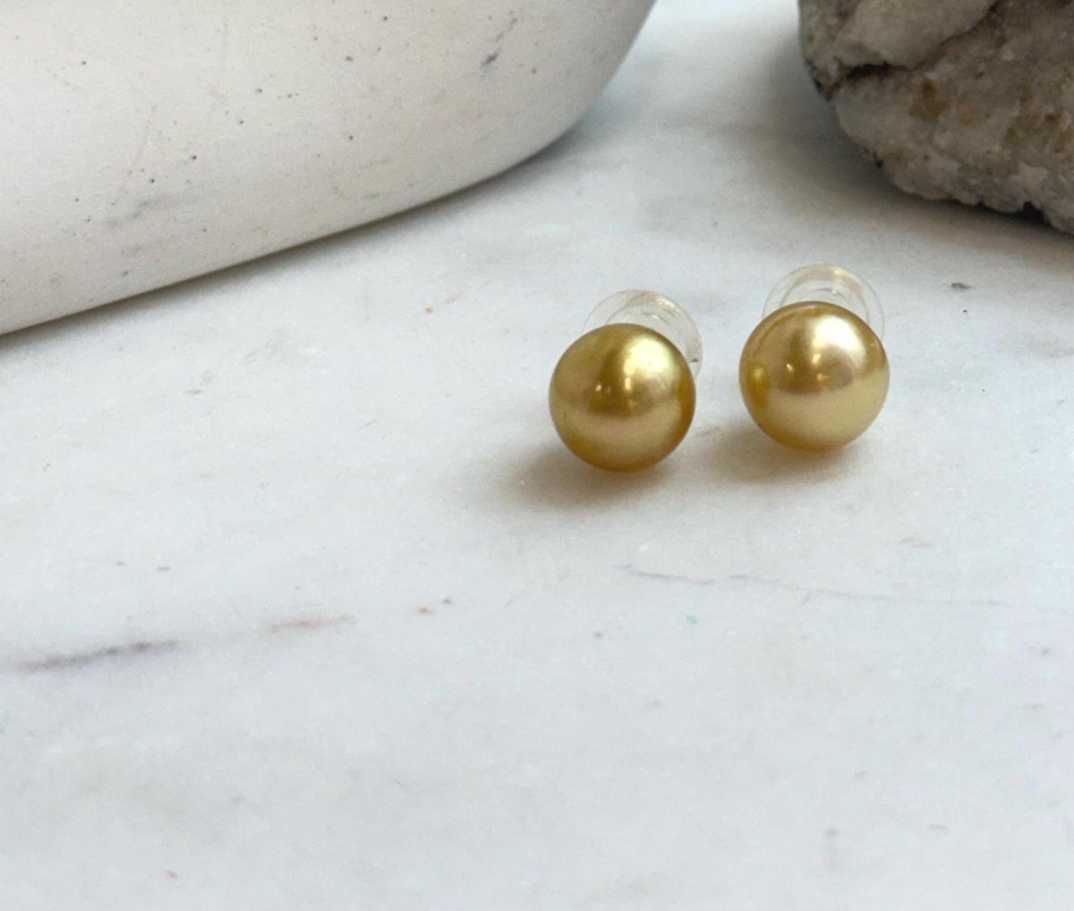 Luxury 11.6mm genuine South Sea pearl stud earrings with S925 silver posts