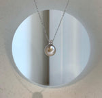Elly’s 10.1mm Au750 18K Gold Genius Tahitian ivory taupe Ocean Pearl Pendant: Extreme luster mirrored, 1.5cm high, 18K real gold pendant.