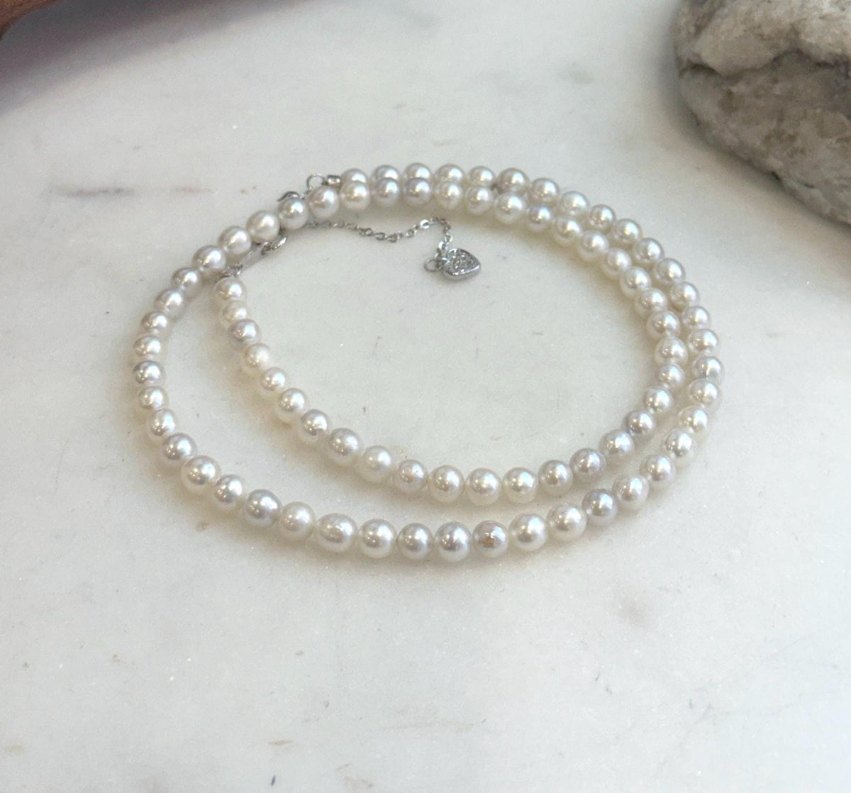 Genuine 4.7-5mm pearl strand necklace