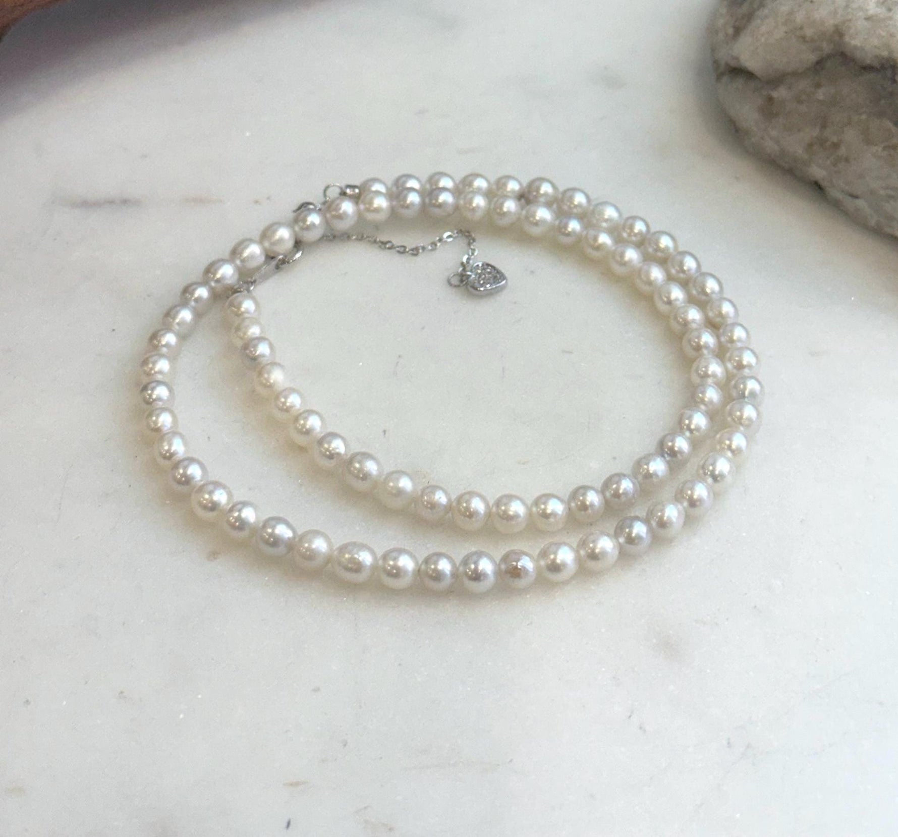 Genuine 4.7-5mm pearl strand necklace