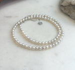 Classic white pearl necklace for women