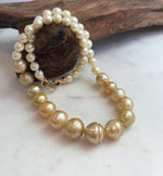Mirror-luster genuine pearl necklace with S925 silver clasp.