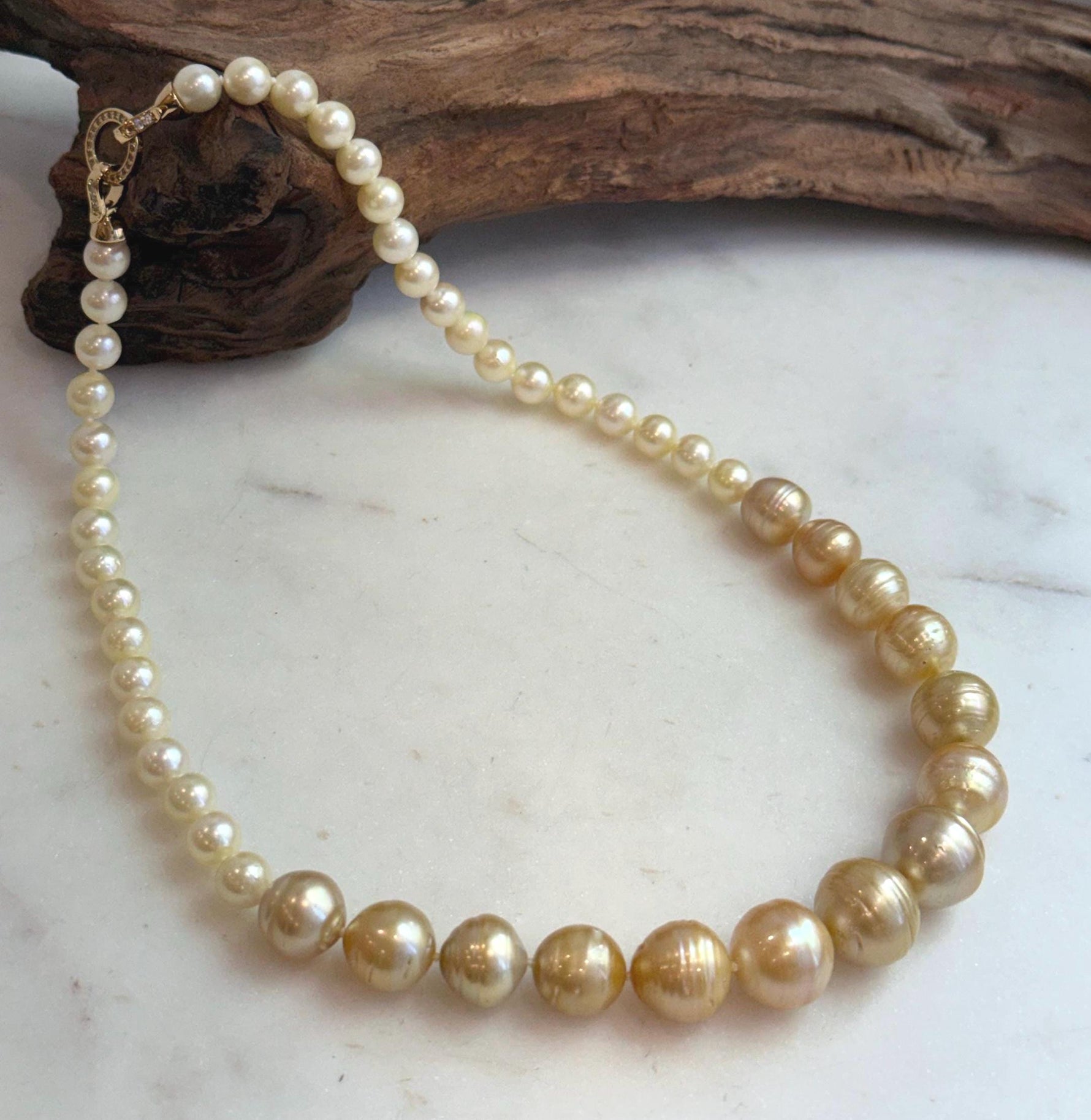 One-of-a-kind luxury pearl necklace with natural ocean pearls.