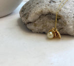 Elly’s 8.1mm South Sea deep tea Gold ocean Pearl Shell pendant: Extreme luster mirrored, 1.1x1.5cm, S925 silver pendant.