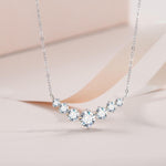 7pcs D/VVS1 Moissanite Pendant Necklace, 2.8CT Round Brilliant Cut, Solid S925 Sterling Silver Minimalist Necklace Gift for Her