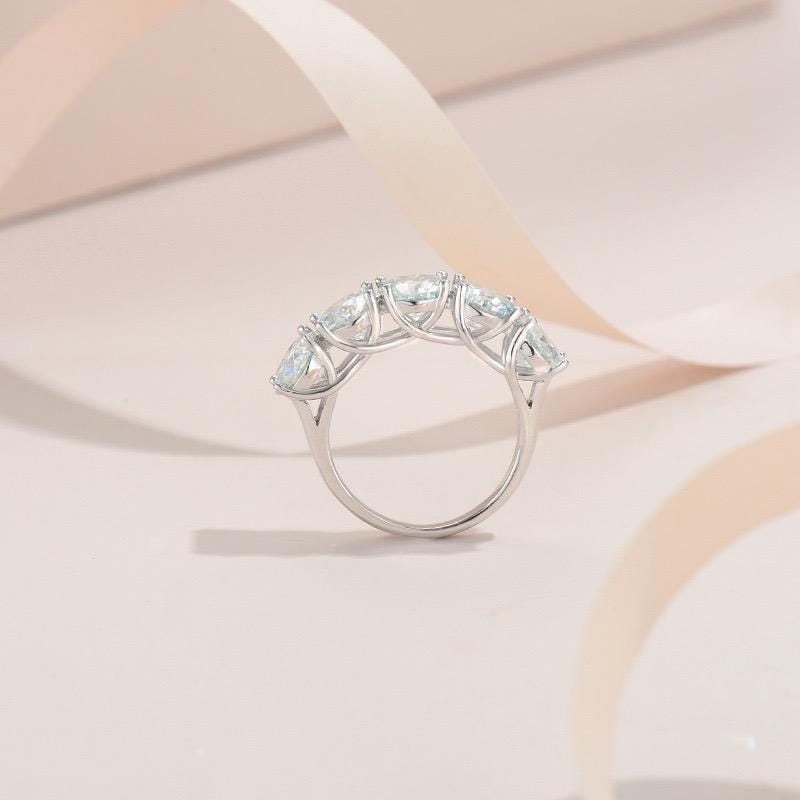 4. 5 ct round moissanite wedding band for women.