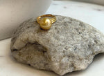 Elly’s 11.5mm South sea deep gold ocean pearl Ring: Extreme luster mirrored, S925 silver with gold plated adjustable Vintage Ring.