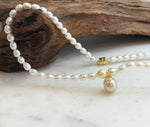 Elly’s 10mm South sea golden Akoya Freshwater Pearls Bracelet: Extreme luster mirrored, S925 silver necklace. 16.6”.