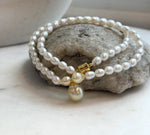 Elly’s 10mm South sea golden Akoya Freshwater Pearls Bracelet: Extreme luster mirrored, S925 silver necklace. 16.6”.