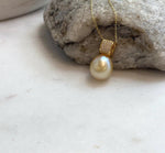 Elly’s 11.4mm South Sea Golden iridescent ocean Pearl pendant: Extreme luster mirrored, 2cm high, S925 silver w/ gold plated pendant.