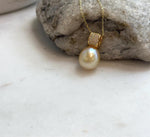 Elly’s 11.4mm South Sea Golden iridescent ocean Pearl pendant: Extreme luster mirrored, 2cm high, S925 silver w/ gold plated pendant.