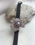 Elly’s Tahitian Silver platinum Ocean Pearl Genius Leather Strap Bracelet: 10.8mm, extreme luster mirrored, for 5.7”- 7.3” wrist.