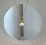 Real Akoya ocean pearl pendant and Keshi pearl satellite necklace gift for her in sterling silver.