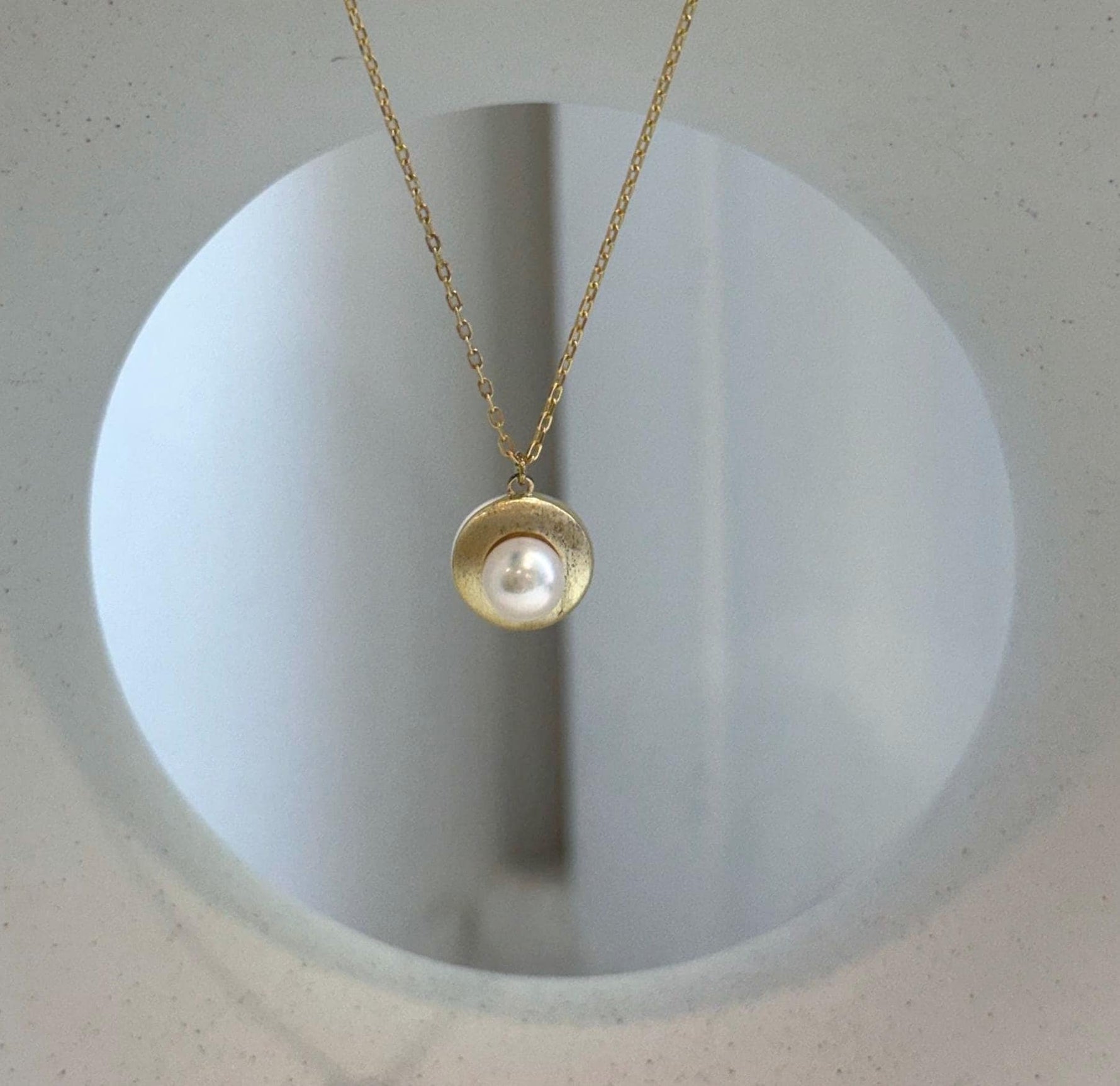 Real Akoya ocean pearl pendant and Keshi pearl satellite necklace gift for her in sterling silver.