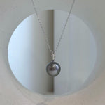 Genuine 11.8mm Tahitian peacock green pearl pendant with mirror luster and S925 sterling silver.