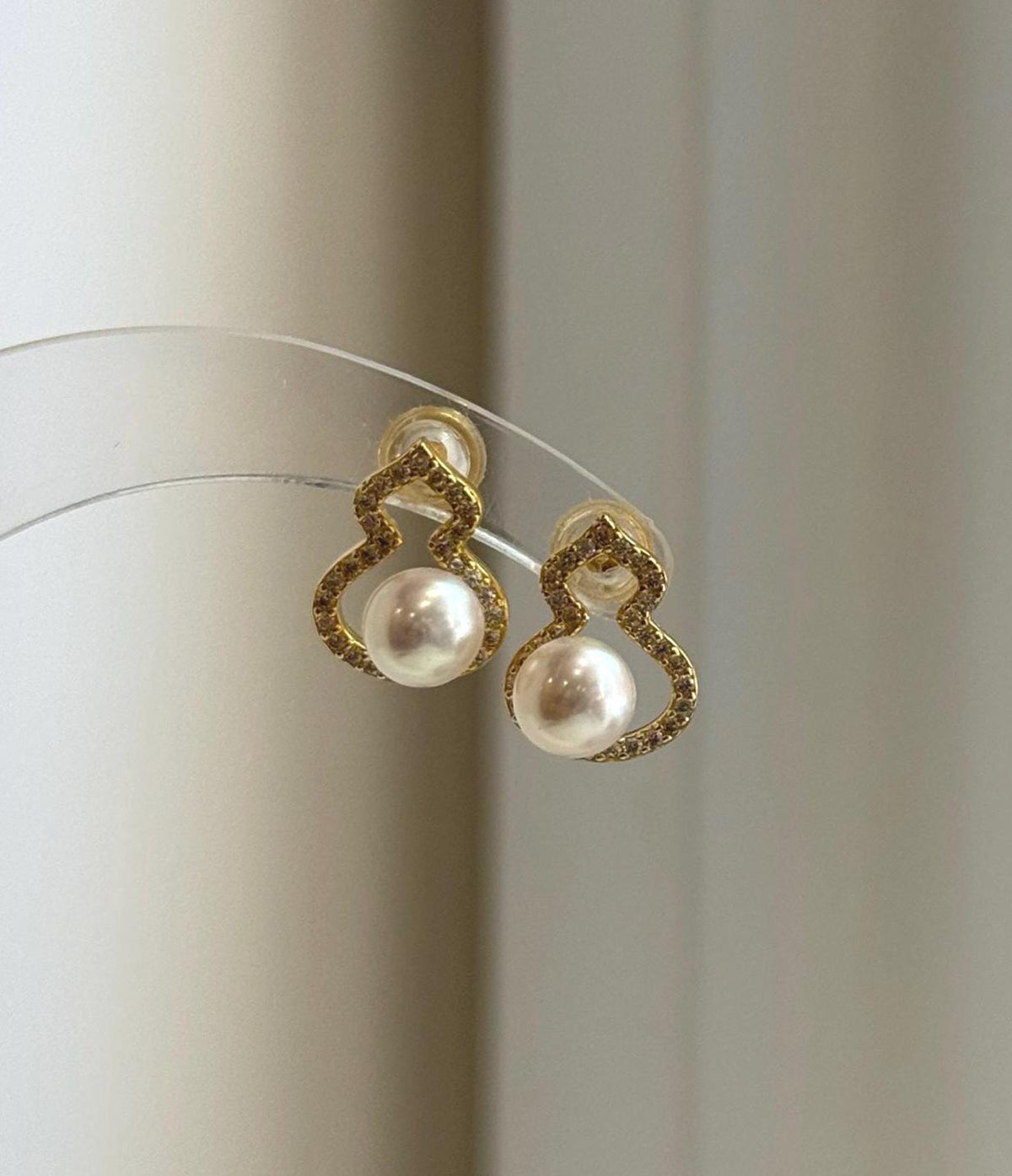 Small freshwater pearl earrings with mirror-like shine, perfect gift for women.