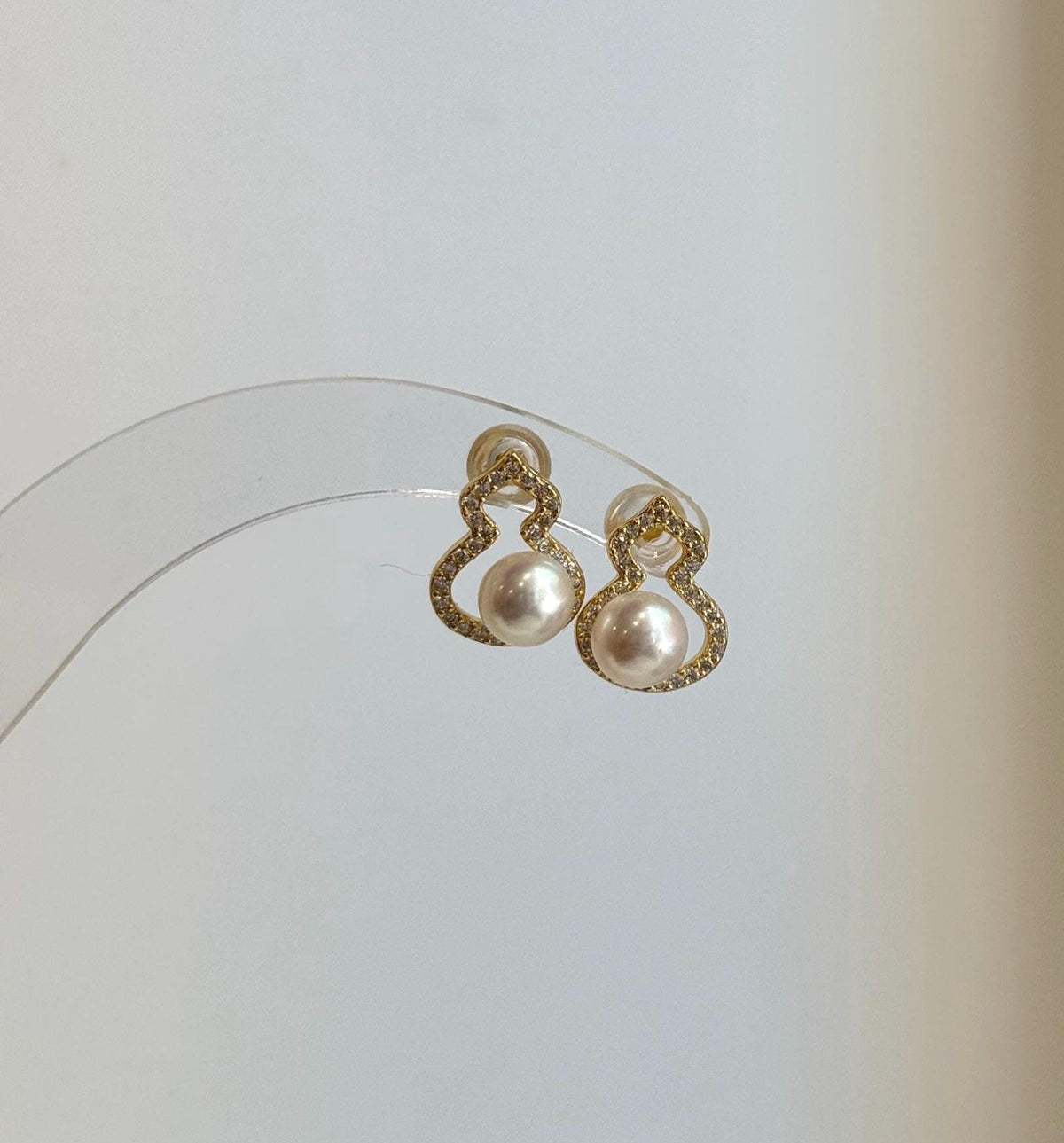 Small freshwater pearl earrings with mirror-like shine, perfect gift for women.
