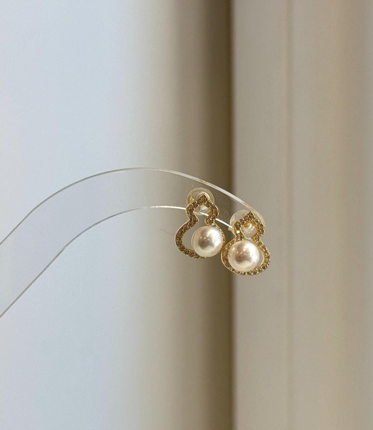 Small freshwater pearl earrings with mirror-like shine, perfect gift for women.