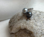 Elly’s Double Tahitian ocean pearls Ring: 9.9-10.1mm, Extreme luster mirrored, S925 Silver Adjustable Ring.
