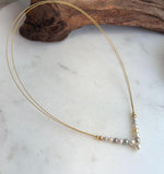 Elegant multicolor Akoya pearl necklace measuring 16.9 inches.