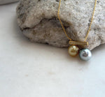 Genuine Tahitian and South Sea pearl necklace pendant gift.