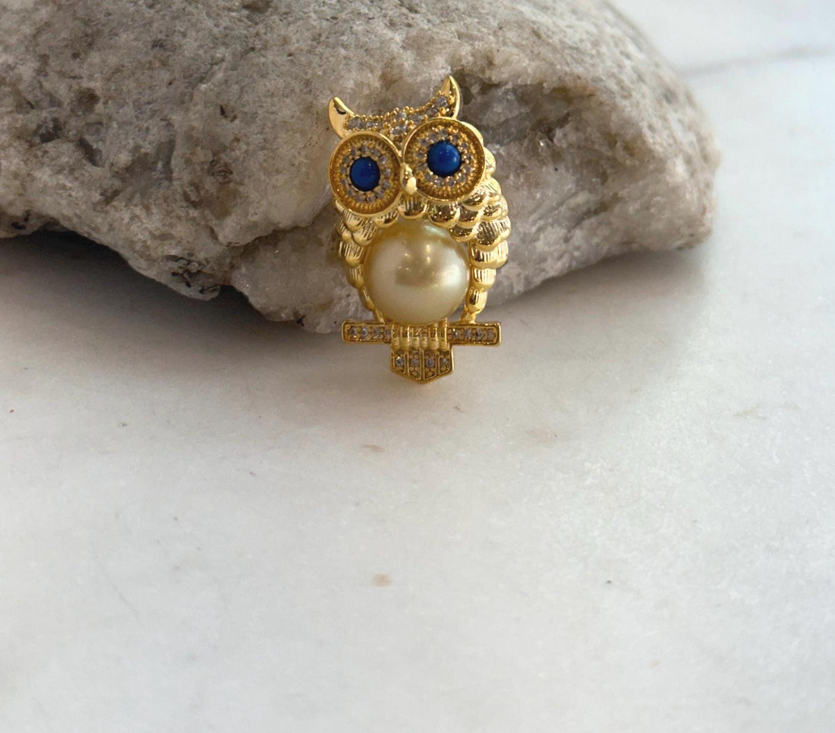 Genuine South Sea golden pearl animal brooch gift for women.