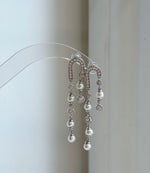 Elly’s 8pcs 4.3-4.5mm White Freshwater pearls Earrings chandeliers: Extreme luster mirrored, 4.8cm high, S925 silver vintage earrings.