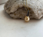 Elegant South Sea gold pearl necklace with naturally rich deep tea gold tone.