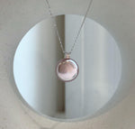 Elly’s Set of Pendant earrings, natural Rose Freshwater button pearls, vintage set.