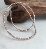 Elly’s Top quality 3.3-3.7mm Freshwater Metallic rose Pearls Necklace: Extreme luster mirrored, To 18.5”, S925 silver necklace strand.