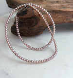 Elly’s Top quality 3.3-3.7mm Freshwater Metallic rose Pearls Necklace: Extreme luster mirrored, To 18.5”, S925 silver necklace strand.