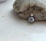 Genuine Tahitian saltwater pearl pendant in S925 sterling silver.