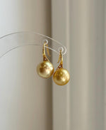 Luxury South Sea saltwater pearl earrings in S925 sterling silver.