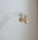 Natural South Sea golden saltwater pearl stud earrings in S925 sterling silver.