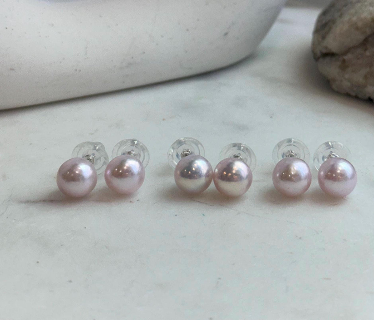 Elegant mirror-luster pearl studs for everyday wear
