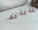 Classic pink Edison pearl earrings gift for her