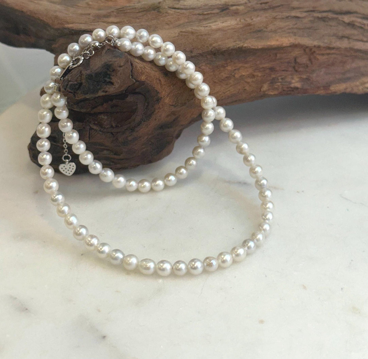 Hand-knotted freshwater pearl necklace