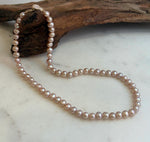 Rose freshwater pearl necklace with mirror luster 6-7mm genuine pearls