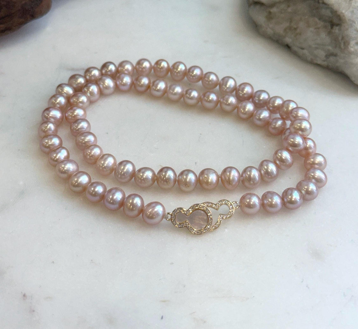 Minimalist genuine pearl necklace with sterling silver clasp