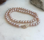 Minimalist genuine pearl necklace with sterling silver clasp