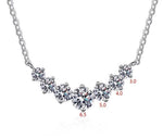 7pcs D/VVS1 Moissanite Pendant Necklace, 2.8CT Round Brilliant Cut, Solid S925 Sterling Silver Minimalist Necklace Gift for Her