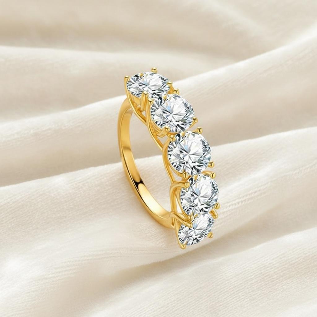 2. 5 CTW round brilliant moissanite anniversary ring.