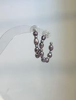 Genuine purple Keshi pearl dangle earrings with natural baroque pearls