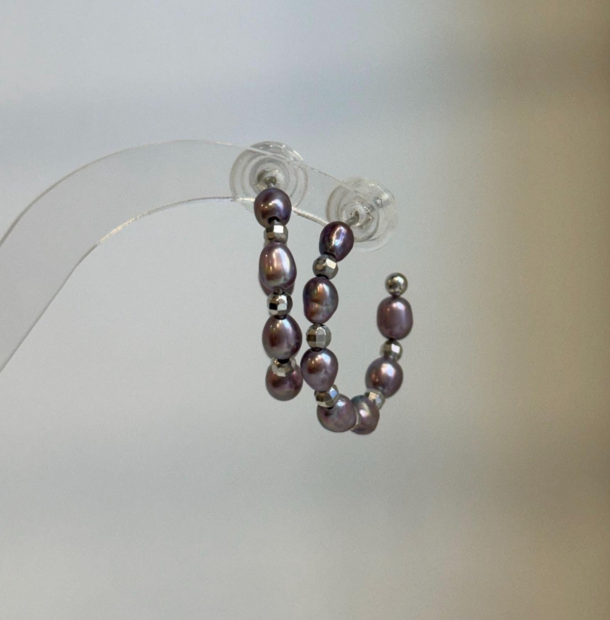 Natural baroque Keshi pearl earrings with beautiful iridescent luster