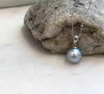 S925 sterling silver pendant with authentic silver Tahitian pearl