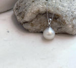 Genuine Australian South Sea white pearl necklace in S925 sterling silver