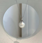 Large white South Sea pearl pendant with high mirror shine
