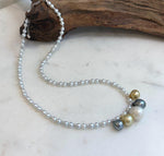 Luxury pearl necklace with 9.4–12.8mm South Sea and Tahitian pearls